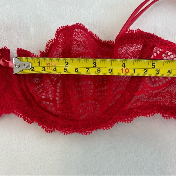 Chantelle Merci Demi Underwire Bra Style 1745 Size 32B Ruby Red - Picture 12 of 15